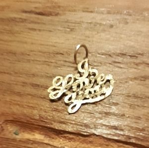14 K Yellow Gold I Love You Pendant